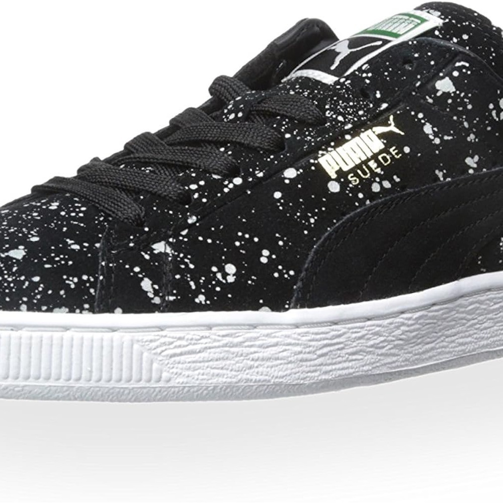 PUMA Black and White Suede Sneakers